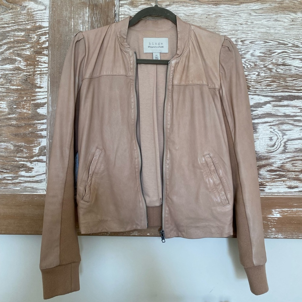 Hinge faux leather jacket